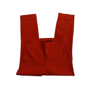 EUC New York & Co Vibrant Orange Pants With Cuffed Hem SMALL